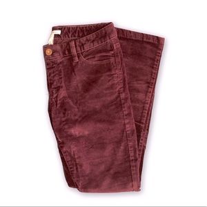 Banana Republic Skinny Corduroy Pants, Burgundy